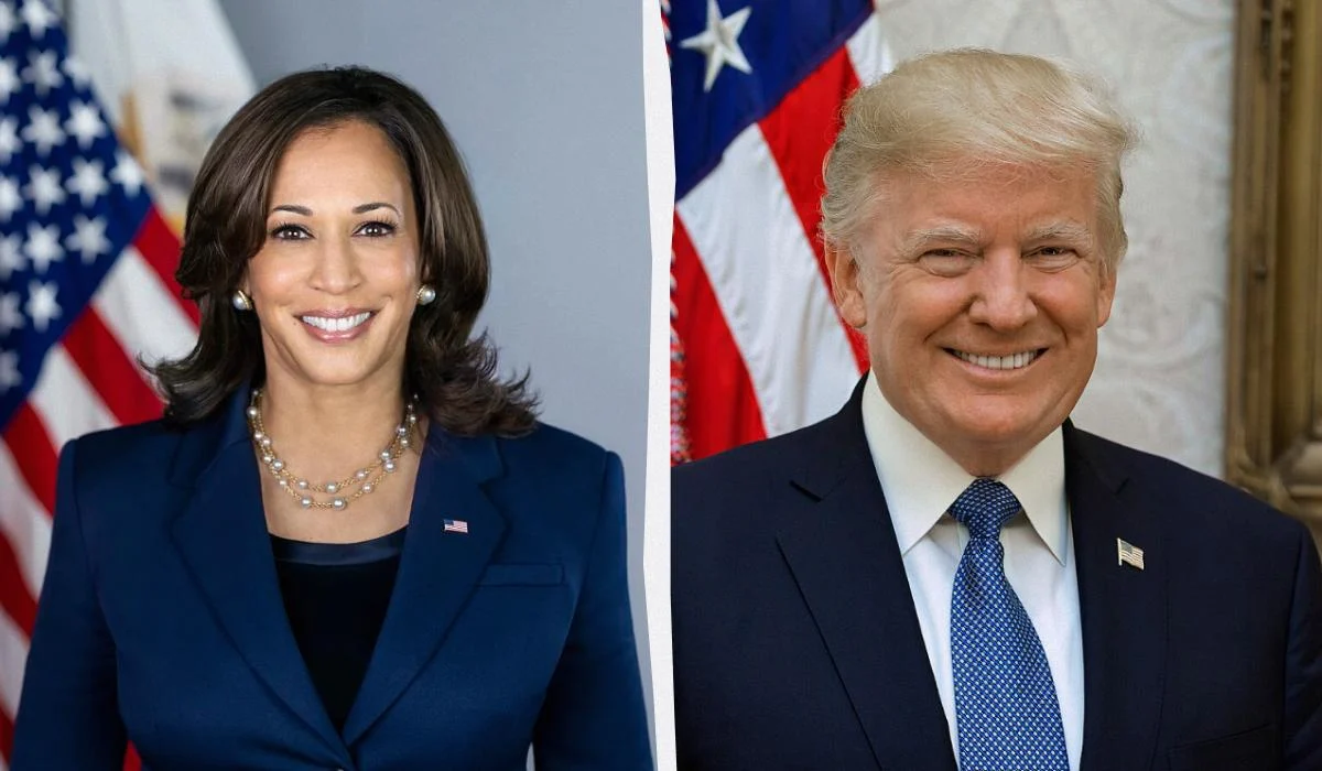 Гарріс і Трамп зрівнялися в опитуваннях перед вирішальними дебатами / колаж УНІАН, фото Вікіпедія