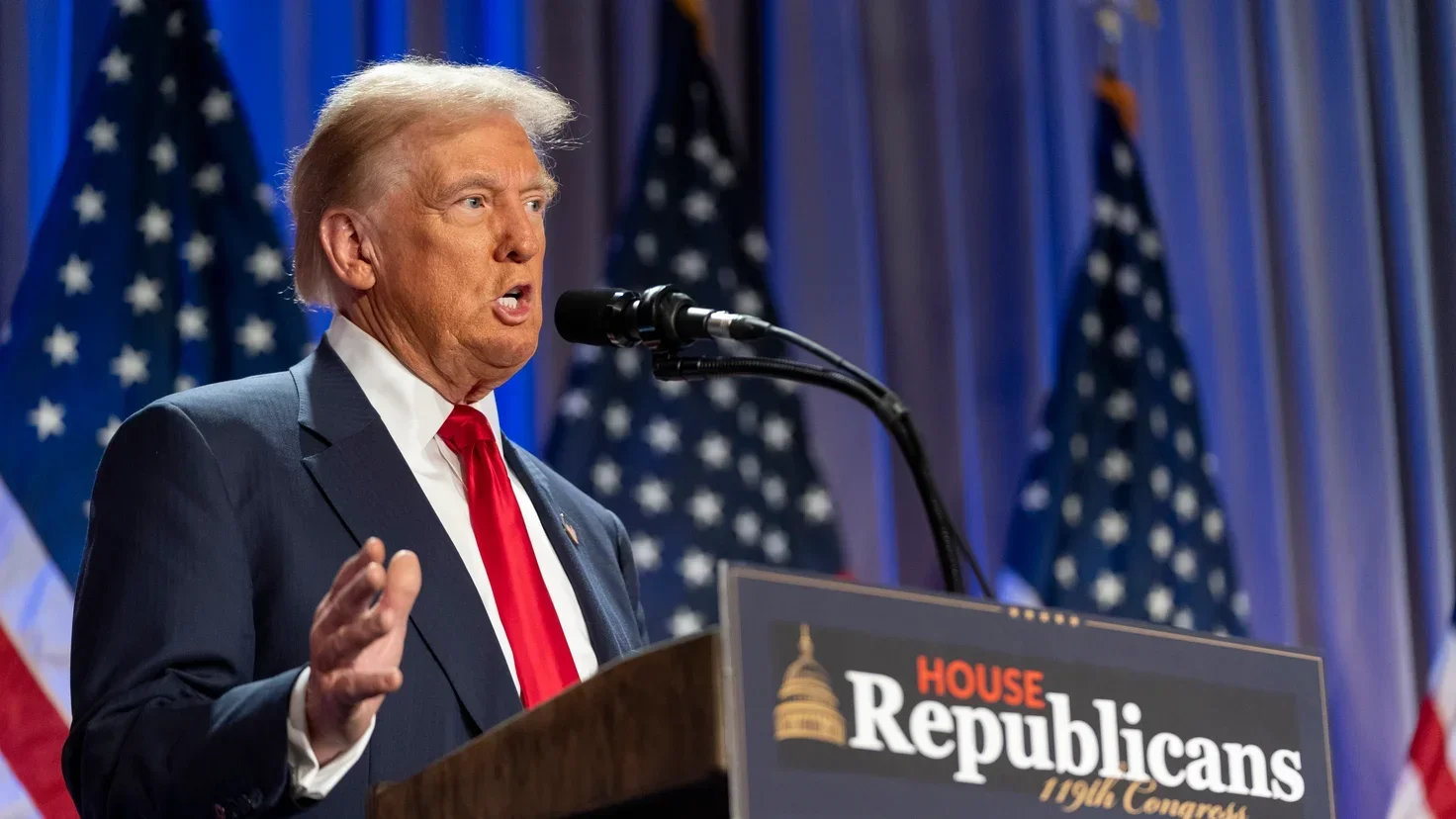 Новообраний президент США Дональд Трампа на виступі перед республіканцями у Палаті представників AP Photo / Alex Brandon